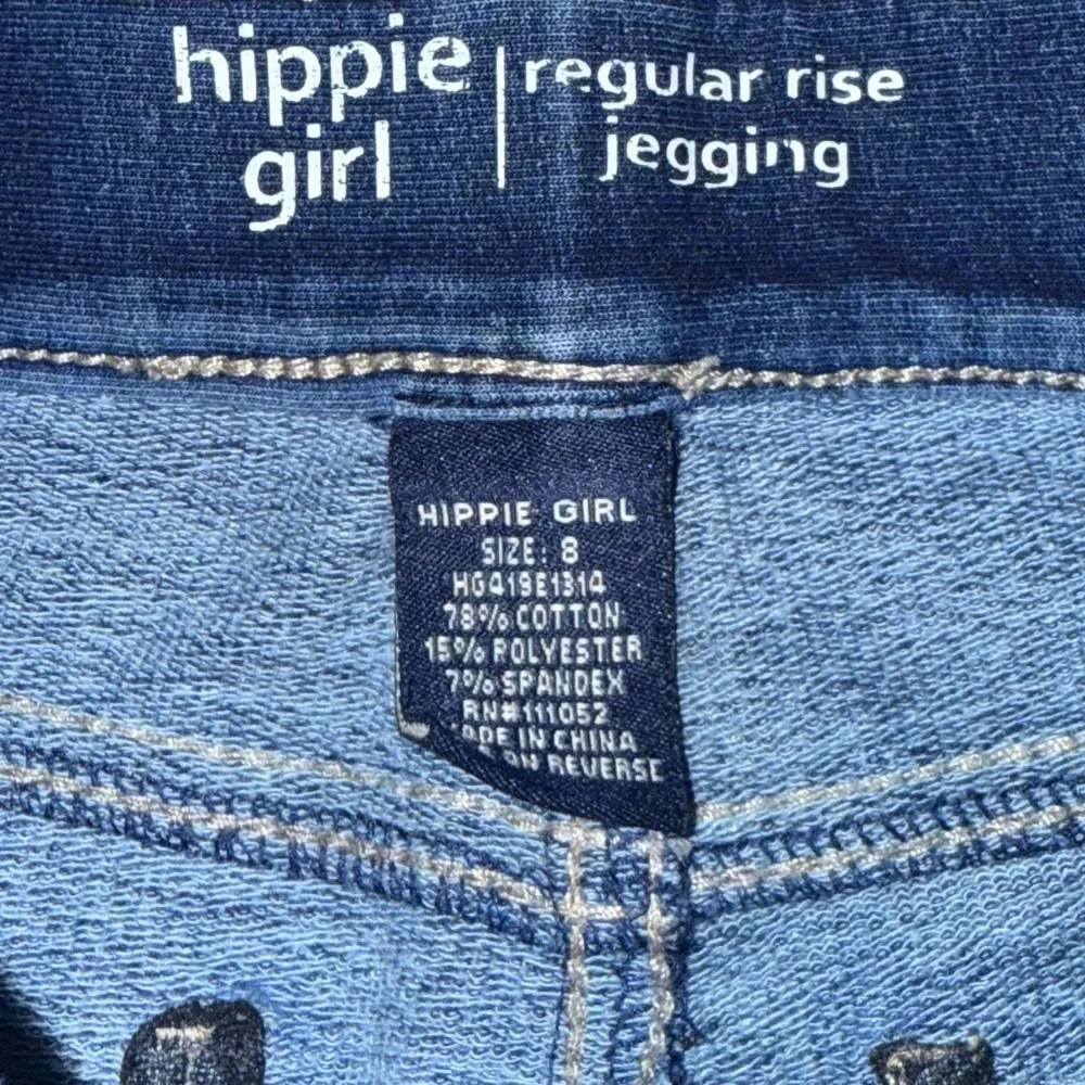Hippie Girl Regular Rise Leggings Size 8 Dark Blue Straight Leg Lightweight